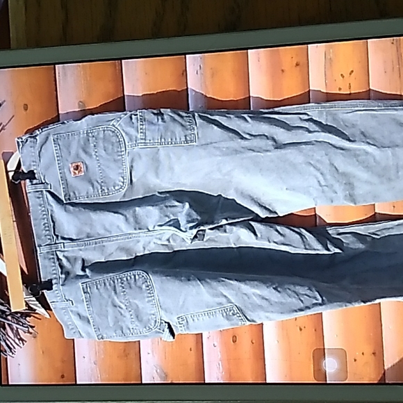 🪓Carhartt  Olive Carpenter Pants SZ 44/32 VNUC - Picture 2 of 16